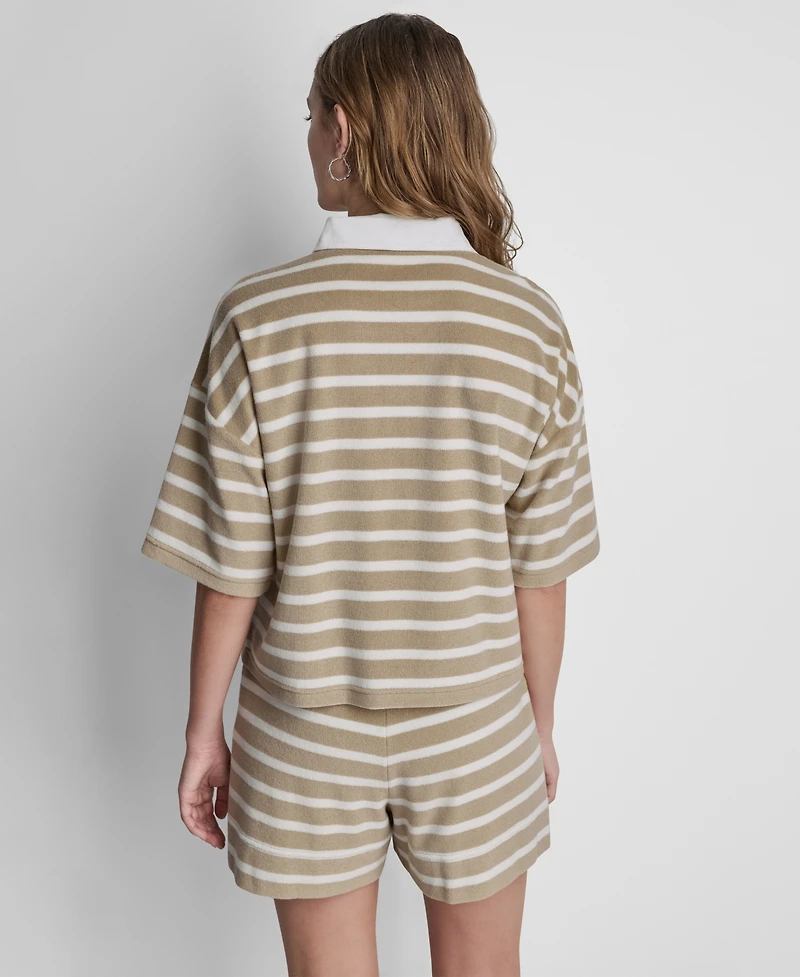 Dkny Jeans Women's Striped Polo T-Shirt