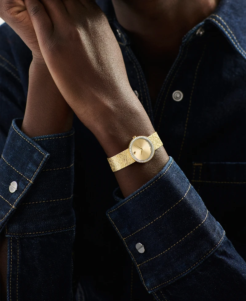 Movado Women's Museum Velura Lab Grown Diamond Swiss Quartz Light Yellow Pvd Steel Watch, 25mm