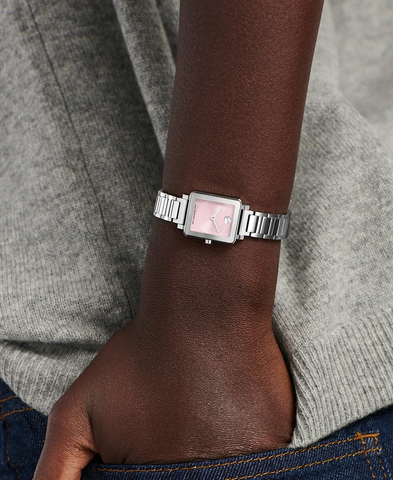 Movado Women's Bold Evolution 2.0 Mini Tank Swiss Quartz Stainless Steel Watch, 20x23mm