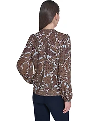 Tommy Hilfiger Women's V-Neck Long-Sleeve Ruffle Blouse