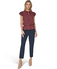 Tommy Hilfiger Women's Peplum Flutter-Sleeve Pull-On Blouse