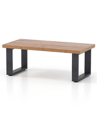 Slickblue Oak Farmhouse Coffee Table Rustic Thick Top Wood Texture