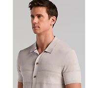 Perry Ellis Men's Textured Button Front Shirt