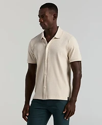 Perry Ellis Men's Vertical Rib Button Front Shirt