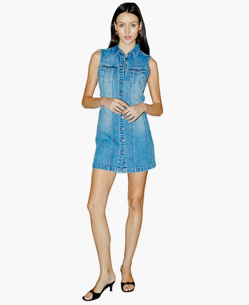 Abrand Women's Sleeveless Button-Up Dress