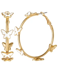Jessica Simpson Butterfly Hoop Earrings for Women