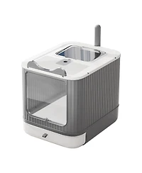 Aronkl Upgraded Fully Enclosed Cat Litter Box With Lid Drawer 3 Modes Easy Clean Anti-splashing For Kitten To Adult