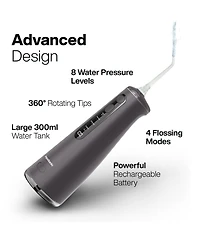 AquaSonic Elite Rechargeable Water Flosser - 300ml Tank, 4 Tips, Travel Bag