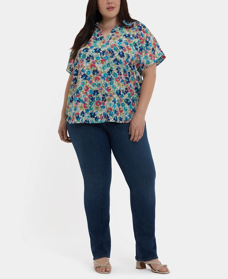 Nydj Plus Becky Short-Sleeve Top