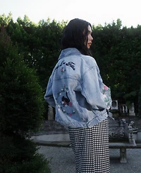 Avec Les Filles Women's Pleated Back Trucker Jacket