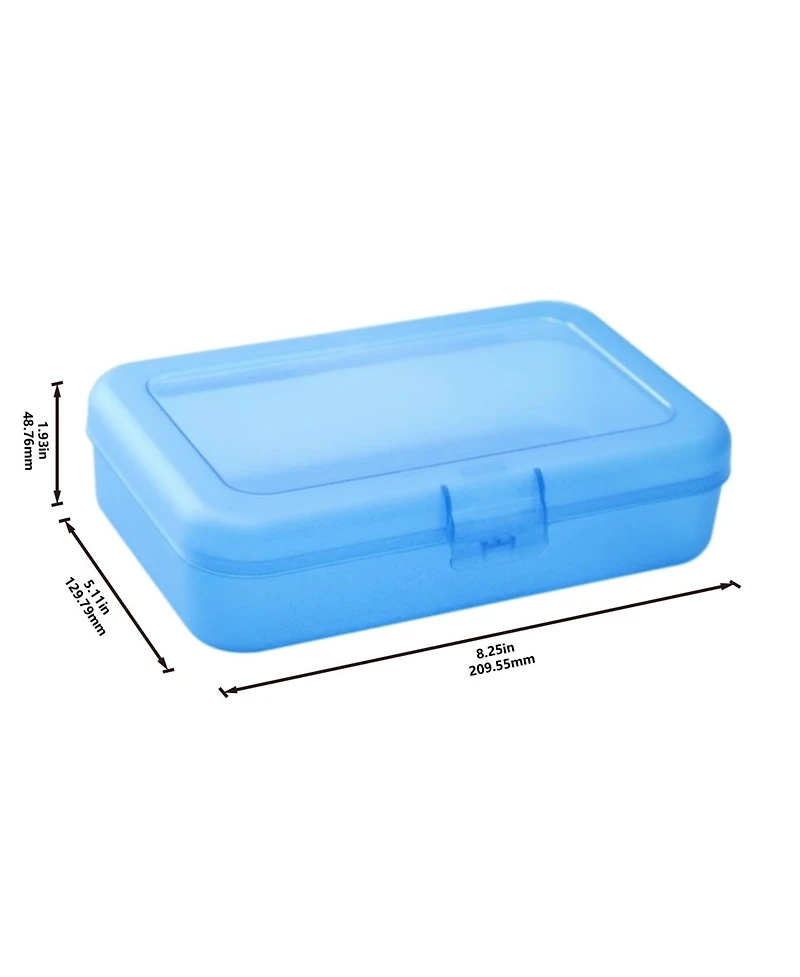 Gnuadz Large Pencil Cases Plastic Storage Organizer School Supply Box Student Office Classroom Supplies 4-Pack