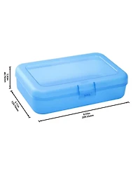 Gnuadz Large Pencil Cases Plastic Storage Organizer School Supply Box Student Office Classroom Supplies 4-Pack