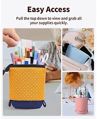 Gnuadz Standing Pencil Case Cute Stand Up Pouch Telescopic Pen Holder School Office Supplies