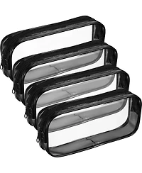 Gnuadz 4 pieces Clear Pvc Zipper Pouch Travel Makeup Bag