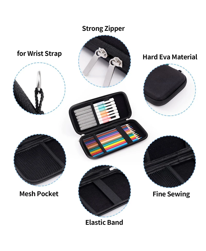 Gnuadz Hard Pencil Case Box Zipper Pen Carrying Durable Upgraded Standard