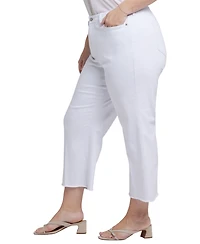 Nydj Plus Coco Relaxed Wide-Leg Crop Jeans