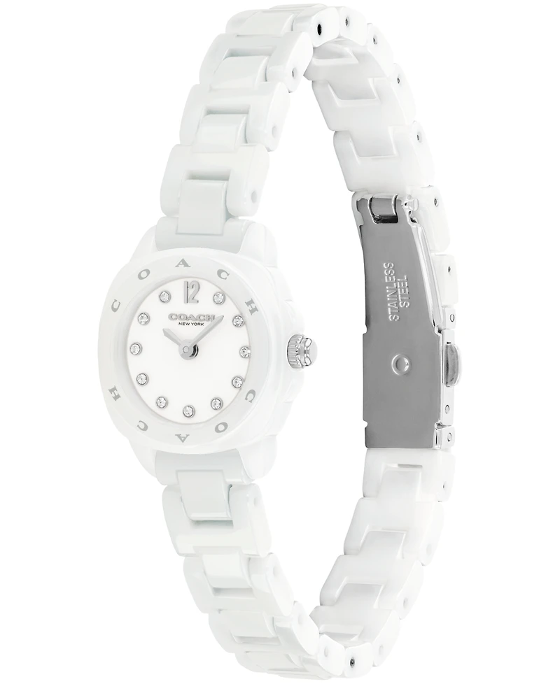Coach Women's Kitt White Ceramic Bracelet Watch, 21mm