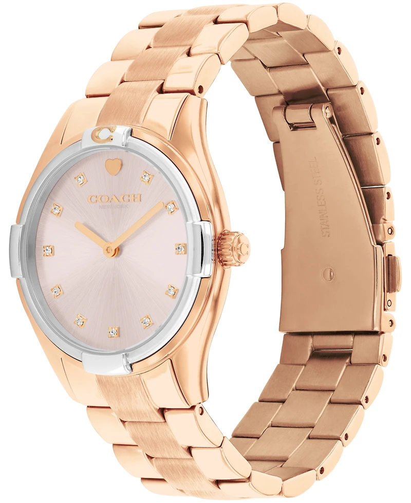 Coach Women's Brooks Rose Gold Tone Stainless Steel Bracelet Watch, 34mm