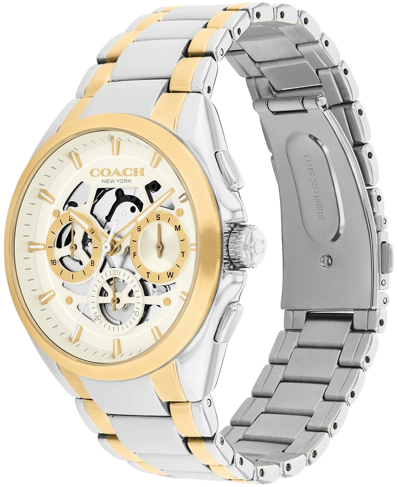 Coach Men's Jackson Two Tone Stainless Steel Bracelet Watch, 41.5mm