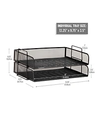 Gnuadz Stackable Paper Tray Desktop Organizer Metal Mesh File Storage