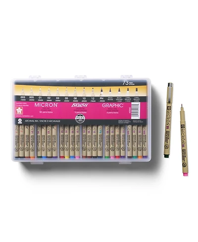 Sakura Pigma Micron Color Sets, Assorted, 73 Pen Count