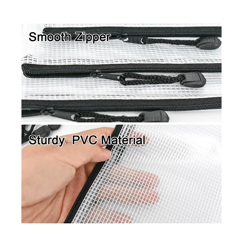 Gnuadz 20pcs Mesh Zipper Pouch A6 Clear Pencil Case Travel Storage Bag