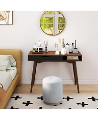 Slickblue Modern Desk Mid Century Style with Drawer and Open Shelf