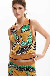 Desigual Women's Sleeveless jacquard T-shirt