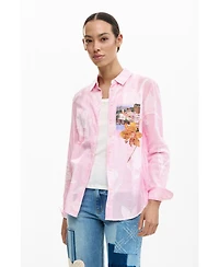 Desigual Women's Ruched zipper T-shirt