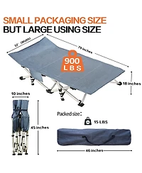 Gnuadz Camping Cot Folding Heavy Duty Guest Bed Outdoor Nap Camping Outdoor Recreation Gear