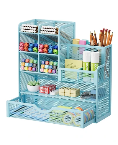 Gnuadz Mesh Pen Holder with Drawer Organizer