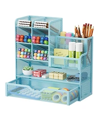 Gnuadz Mesh Pen Holder with Drawer Organizer