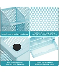 Gnuadz Mesh Pen Holder with Drawer Organizer