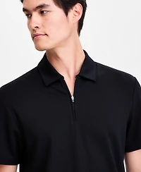 Alfani Men's Short-Sleeve Essential Zip Polo Shirt, Macy's Exclusive