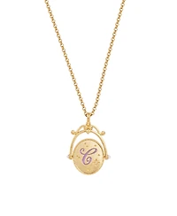 Fable England C Initial Cornflower Gold Spinner Chain Necklace