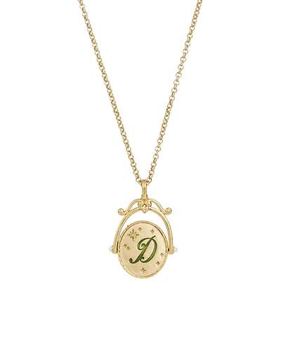 Fable England D Initial Daisy Spinner Chain Necklace