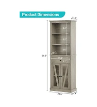 gaomon Farmhouse Tall Bathroom Storage Cabinet with Adjustable Shelves