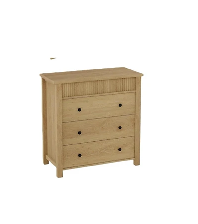 gaomon Fluted 3 Drawer Dresser Nightstand Wooden Chest