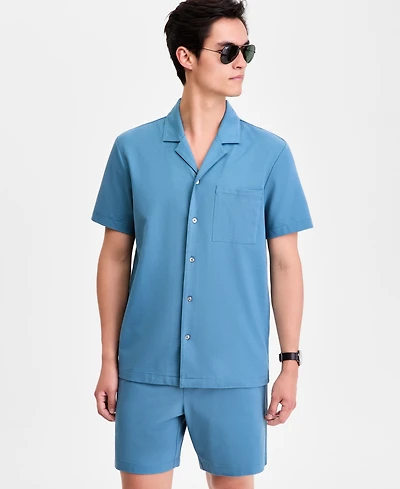 Alfani Men's Short-Sleeve Knit Camp Shirt, Macy's Exclusive