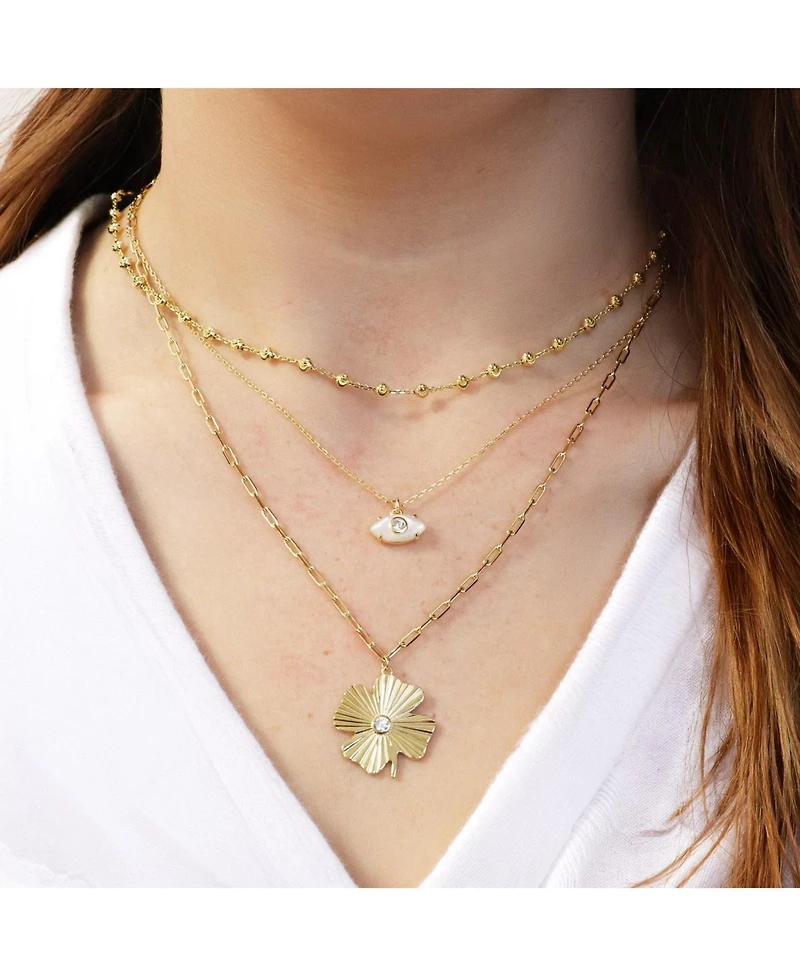 The Lovery Moon Bead Link Necklace 14K Gold-Plated Sterling Silver