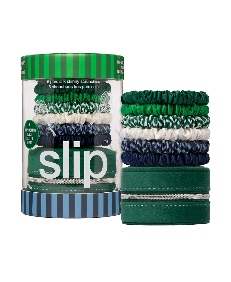 Slip 6-Pc. Pure Silk Skinny Scrunchies and Complimentary Pouch Set