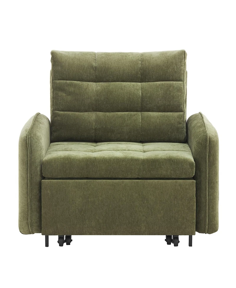 Streamdale Furniture 3-in-1 Sleeper Chair Bed, 80" Extra Long Pull Out Sofa with Usb Charging & Storage