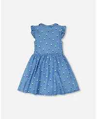 Deux par Deux Little Girls Sleeveless Button-Down Dress Flower Print