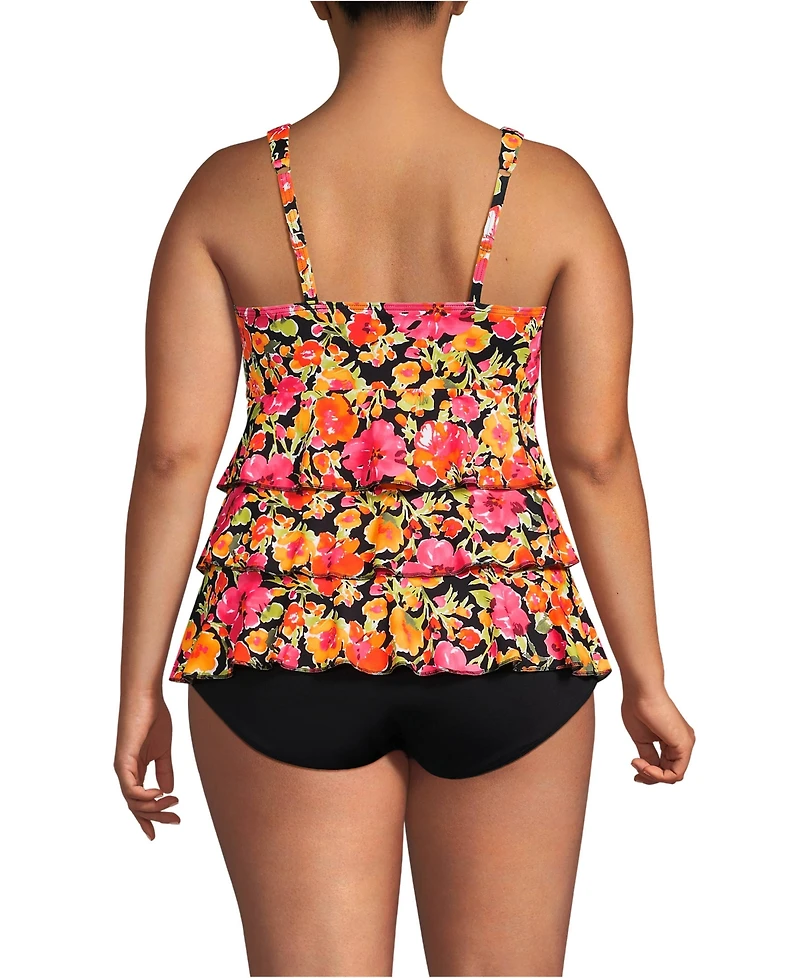 Lands' End Women's Ruffle Fauxkini One Piece Swimsuit