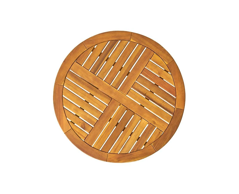 sumyeg Outdoor Round Acacia Wood Accent Table