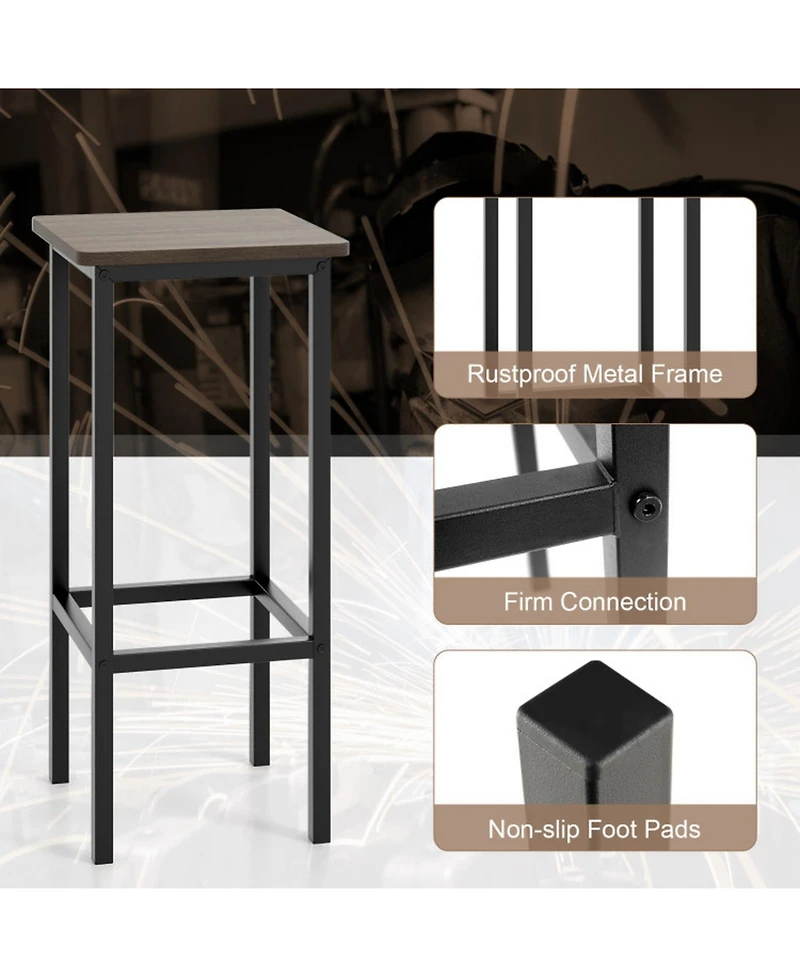 Gouun Counter Height Bar Stools Set of 4 with Wood Frame