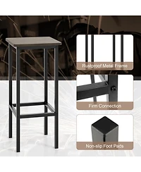 Gouun Counter Height Bar Stools Set of 4 with Wood Frame