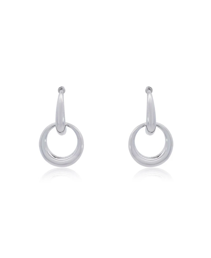 The Lovery Double Round Link Drop Earrings Sterling Silver