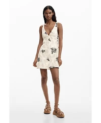 Desigual Women's Embroidered Strap Dress With Branches