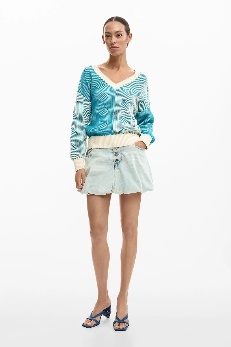 Desigual Women's Two-tone knitted sweater